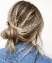 Messy Bun with Face-Framing Hair