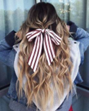 half up half down with a bow