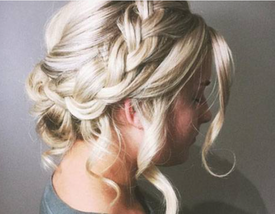 Twisted and Braided Curly Bun