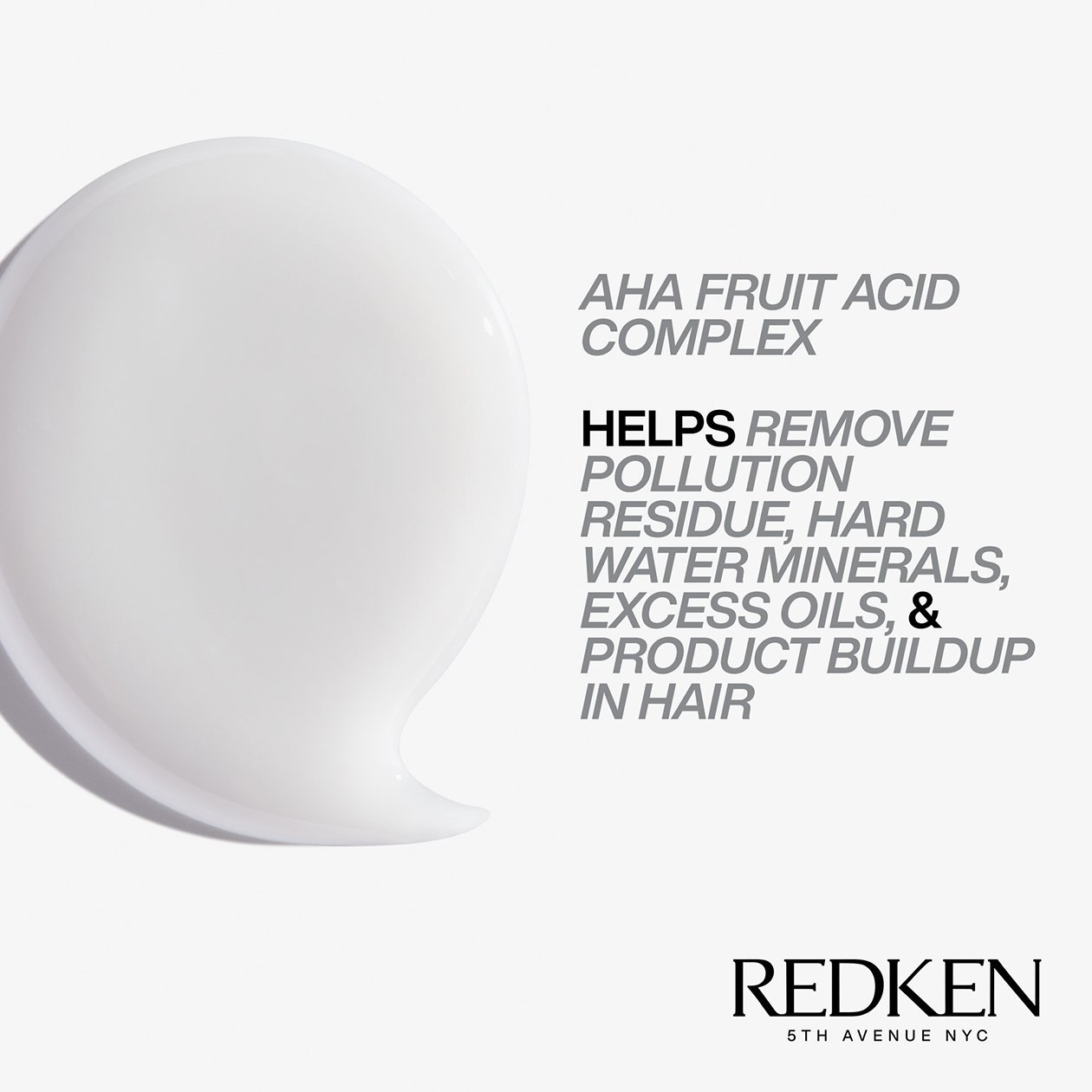 Hair cleansing cream shampoo contains aha fruits acid complex which helps remove pollution residue - Redken India