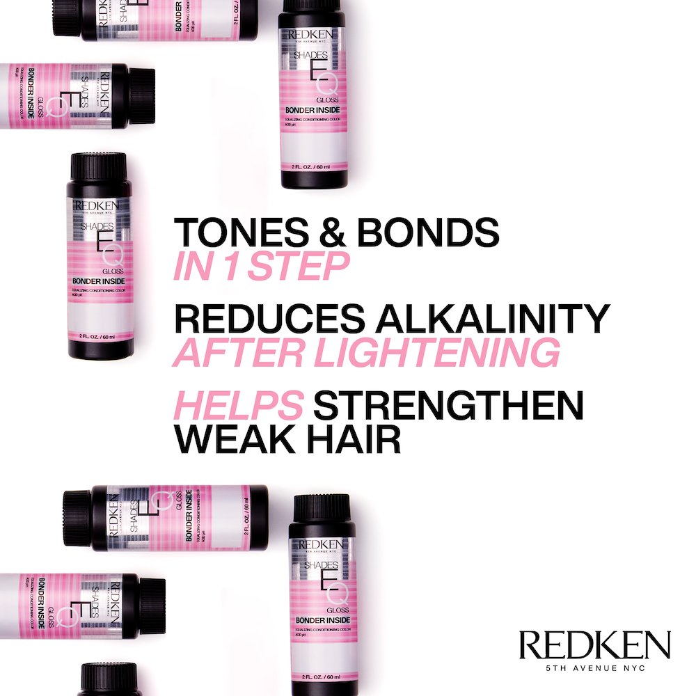 Shades eq Bonder Inside tones & bonds in one step, reduces alkalinity and helps strengthen weak hair - Redken India