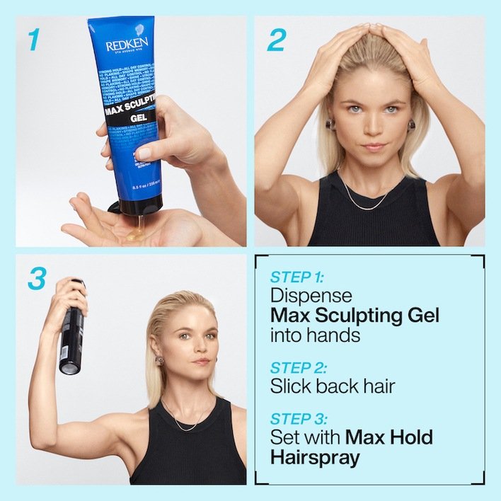 Max Sculpting Gel a step-by-step guide for using hair spray - Redken India