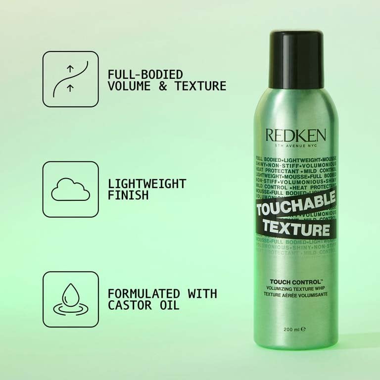 Touchable Texture formulated with castor oil gives full-bodied volume & texture with a lightweight finish look - Redken India